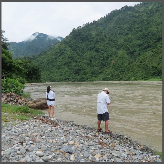 Fishing on the Trisuli River, being more aware of Crocodiles now!
