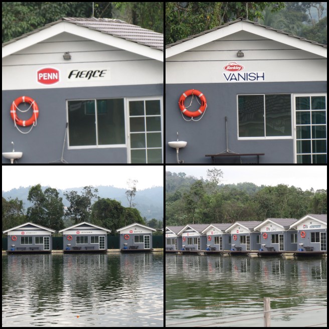 Platforms labelled with fishing brands