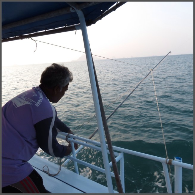 Our Captain setting up the outrigger