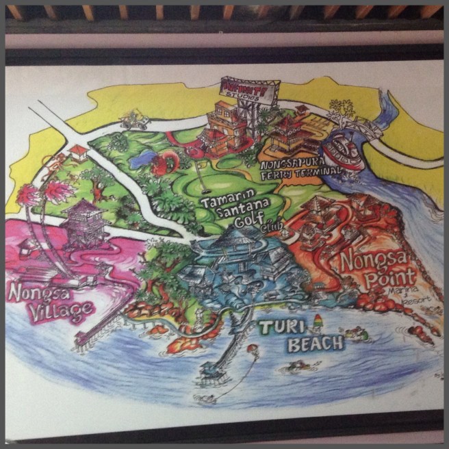 A map of Nongsa at the arrival hall
