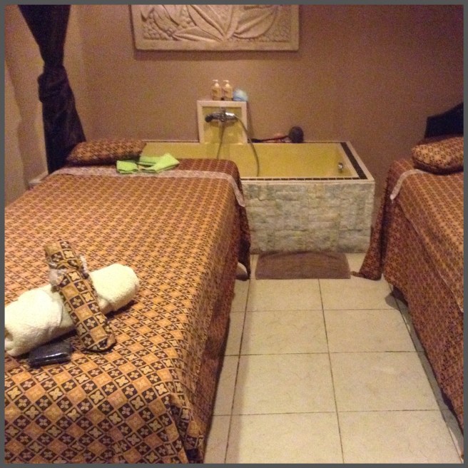 The couple's spa room. A brilliant idea after fishing